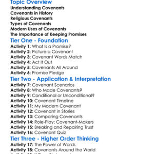 The Concept Of Covenant Worksheet Activity Booklet