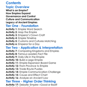 The Concept Of Empire In The Ancient World Worksheet Activity Booklet