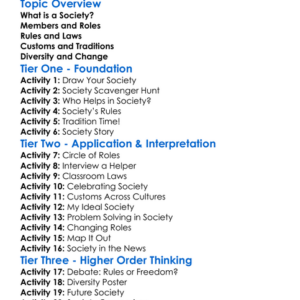 The Concept Of Society Worksheet Activity Booklet