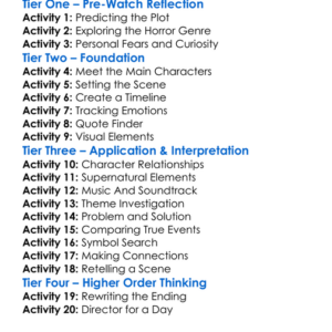 The Conjuring 2 2016 Worksheet Activity Booklet