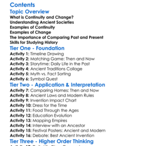 The Continuity And Change In Ancient Societies Worksheet Activity Booklet