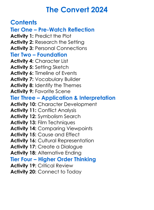 The Convert 2024 Worksheet Activity Booklet