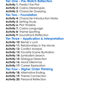The Cooler 2003 Worksheet Activity Booklet