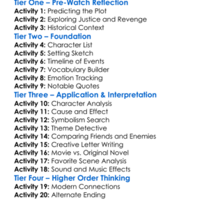 The Count Of Monte Cristo 2002 Worksheet Activity Booklet