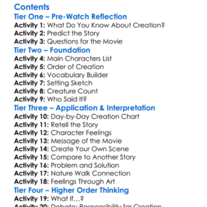 The Creation Worksheet Activity Booklet