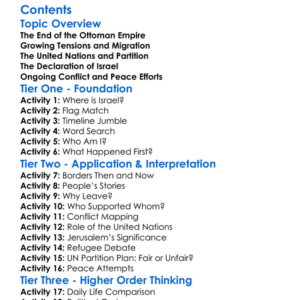 The Creation Of Israel And The Arab-Israeli Conflict Worksheet Activity Booklet