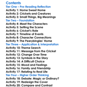 The Cricket On The Hearth Charles Dickens Worksheet Activity Booklet