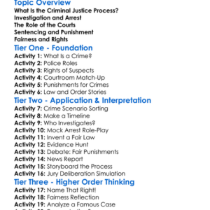 The Criminal Justice Process Worksheet Activity Booklet