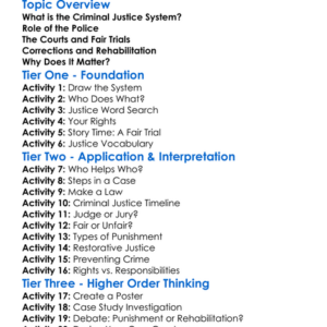 The Criminal Justice System Worksheet Activity Booklet
