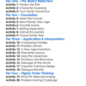 The Croods A New Age 2020 Worksheet Activity Booklet