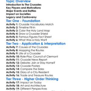 The Crusades And Holy Wars Worksheet Activity Booklet