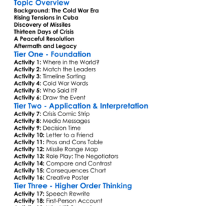 The Cuban Missile Crisis Worksheet Activity Booklet