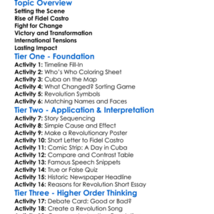 The Cuban Revolution Worksheet Activity Booklet