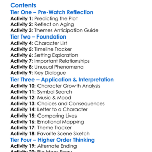The Curious Case Of Benjamin Button 2008 Worksheet Activity Booklet