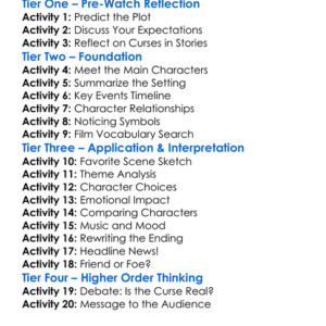 The Curse Of Downers Grove 2015 Worksheet Activity Booklet