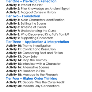 The Curse Of King Tuts Tomb 2006 Worksheet Activity Booklet