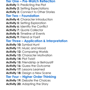 The Dark Tower 2017 Worksheet Activity Booklet