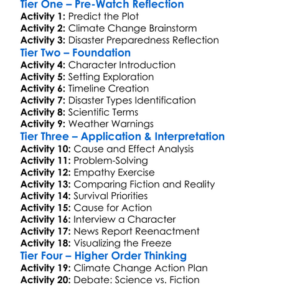 The Day After Tomorrow 2004 Worksheet Activity Booklet