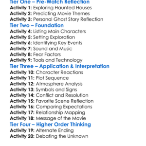 The Dead Room 2015 Worksheet Activity Booklet