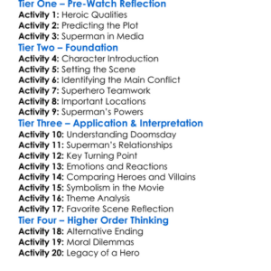 The Death Of Superman 2018 Worksheet Activity Booklet
