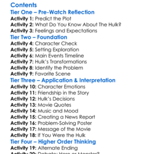 The Death Of The Incredible Hulk 1990 Worksheet Activity Booklet