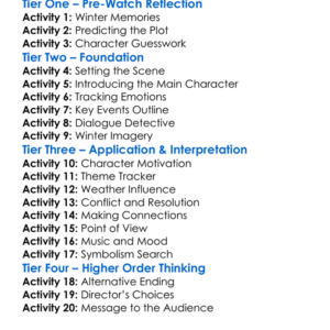 The Death Of Winter 2019 Worksheet Activity Booklet