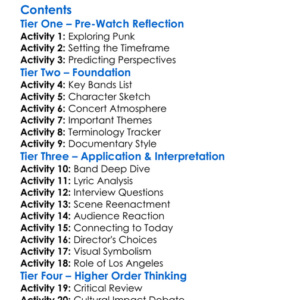 The Decline Of Western Civilization 1981 Worksheet Activity Booklet