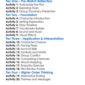 The Descent 2005 Worksheet Activity Booklet