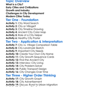The Development Of Cities Worksheet Activity Booklet