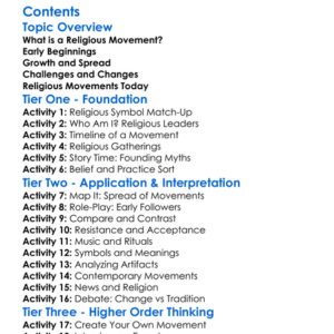 The Development Of Religious Movements Worksheet Activity Booklet