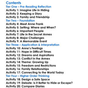 The Diary Of A Young Girl Anne Frank Worksheet Activity Booklet