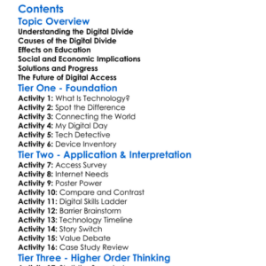 The Digital Divide And Access To Technology Worksheet Activity Booklet