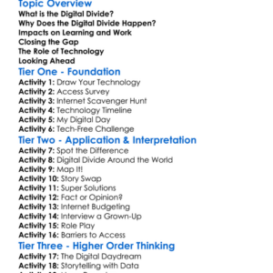 The Digital Divide Worksheet Activity Booklet
