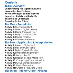 The Digital Revolution And Information Age Worksheet Activity Booklet
