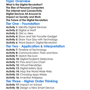 The Digital Revolution Worksheet Activity Booklet