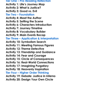 The Divine Comedy Dante Alighieri Worksheet Activity Booklet