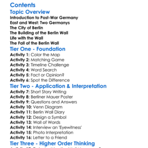 The Division Of Germany And The Berlin Wall Worksheet Activity Booklet