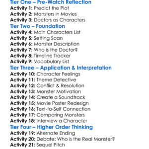 The Doctors Monsters 2018 Worksheet Activity Booklet