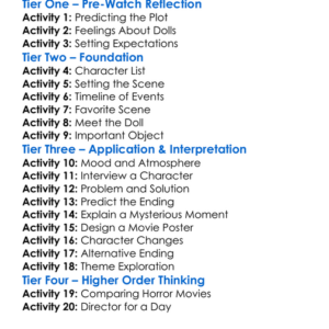 The Doll Under The Stairs 2024 Worksheet Activity Booklet