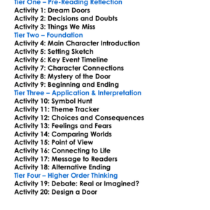 The Door In The Wall Hg Wells Worksheet Activity Booklet
