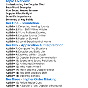 The Doppler Effect Worksheet Activity Booklet