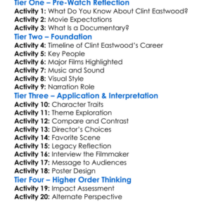 The Eastwood Factor 2010 Worksheet Activity Booklet