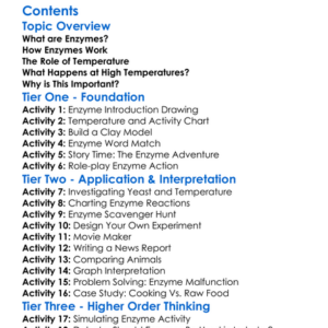 The Effect Of Temperature On Enzymes Worksheet Activity Booklet