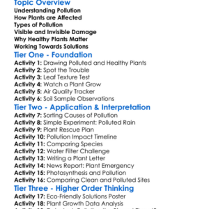 The Effects Of Pollution On Plants Worksheet Activity Booklet