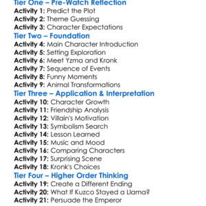 The Emperors New Groove 2000 Worksheet Activity Booklet