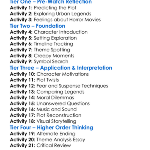 The Empty Man 2020 Worksheet Activity Booklet