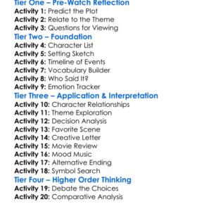 The End Of A Love Affair 2003 Worksheet Activity Booklet