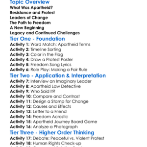 The End Of Apartheid Worksheet Activity Booklet