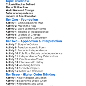 The End Of Colonial Empires Worksheet Activity Booklet