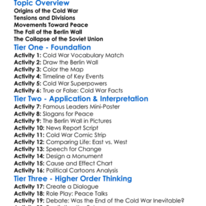 The End Of The Cold War Worksheet Activity Booklet
